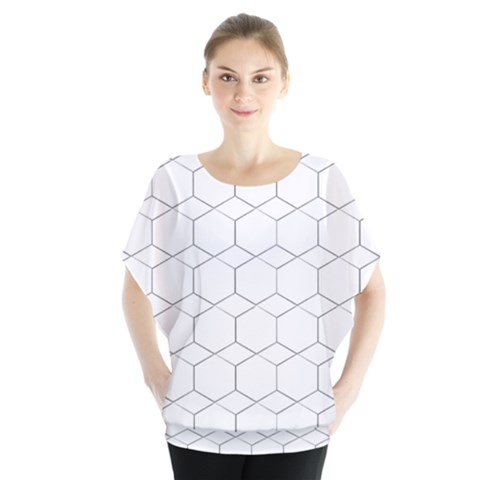  Honeycomb - Diamond Black And White Pattern Blouse by picsaspassion