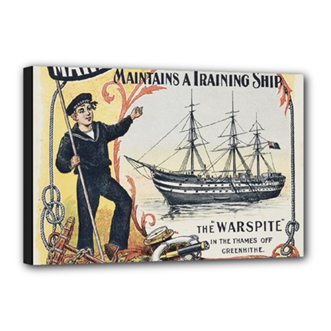 Vintage Advertisement British Navy Marine Typography Canvas 18  X 12  by yoursparklingshop