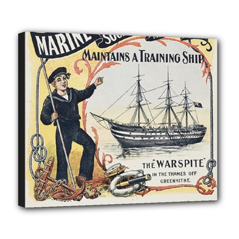 Vintage Advertisement British Navy Marine Typography Deluxe Canvas 24  X 20   by yoursparklingshop