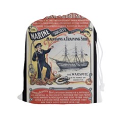 Vintage Advertisement British Navy Marine Typography Drawstring Pouches (xxl) by yoursparklingshop