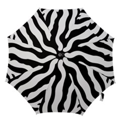 Zebra Horse Skin Pattern Black And White Hook Handle Umbrellas (medium)