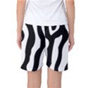 Zebra horse skin pattern black and white Women s Basketball Shorts View2