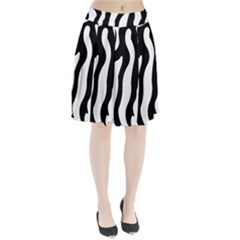 Zebra Horse Skin Pattern Black And White Pleated Skirt