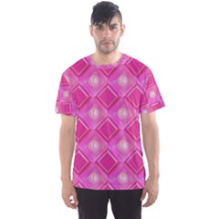 Pink Sweet Number 16 Diamonds Geometric Pattern Men s Sport Mesh Tee