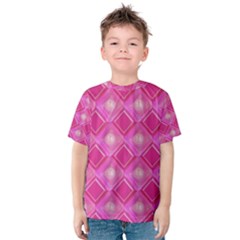 Pink Sweet Number 16 Diamonds Geometric Pattern Kids  Cotton Tee