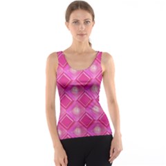 Pink Sweet Number 16 Diamonds Geometric Pattern Tank Top