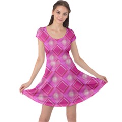 Pink Sweet Number 16 Diamonds Geometric Pattern Cap Sleeve Dresses by yoursparklingshop