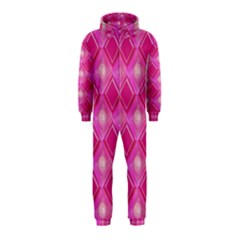 Pink Sweet Number 16 Diamonds Geometric Pattern Hooded Jumpsuit (kids) by yoursparklingshop