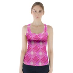 Pink Sweet Number 16 Diamonds Geometric Pattern Racer Back Sports Top by yoursparklingshop