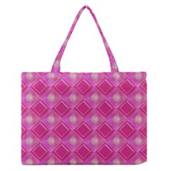 Pink Sweet Number 16 Diamonds Geometric Pattern Medium Zipper Tote Bag by yoursparklingshop