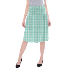 Mint Color Triangle Pattern Midi Beach Skirt