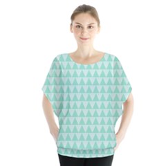 Mint Color Triangle Pattern Blouse