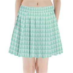 Mint Color Triangle Pattern Pleated Mini Skirt by picsaspassion