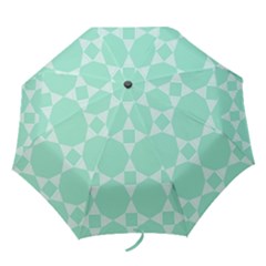 Mint Color Star - Triangle Pattern Folding Umbrellas