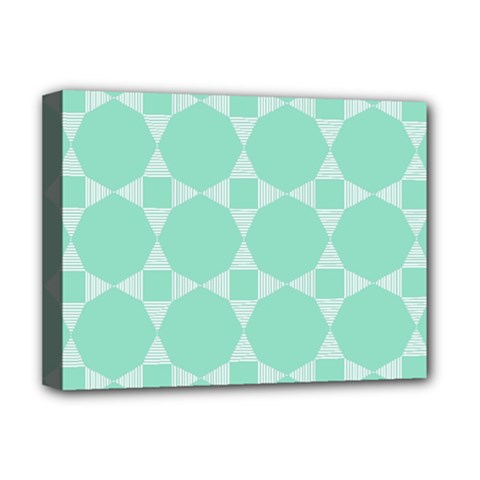 Mint Color Star - Triangle Pattern Deluxe Canvas 16  X 12  