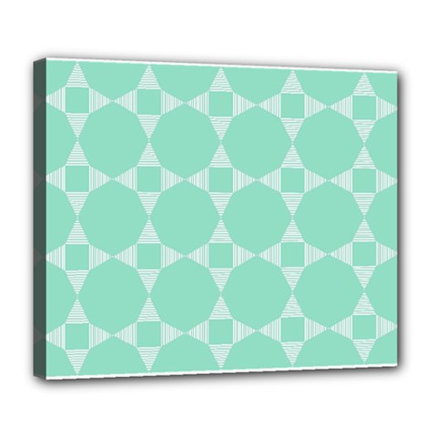 Mint Color Star - Triangle Pattern Deluxe Canvas 24  X 20  