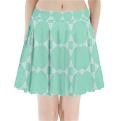 Mint Color Star - Triangle Pattern Pleated Mini Skirt by picsaspassion