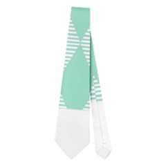 Mint Color Diamond Shape Pattern Neckties (two Side) 