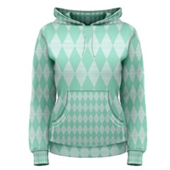 Mint Color Diamond Shape Pattern Women s Pullover Hoodie by picsaspassion