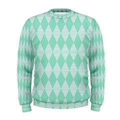 Mint Color Diamond Shape Pattern Men s Sweatshirt