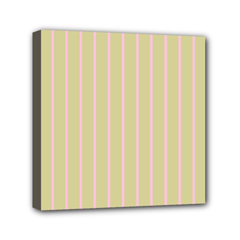 Summer Sand Color Pink Stripes Mini Canvas 6  X 6 