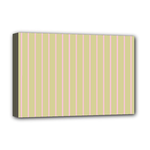 Summer Sand Color Pink Stripes Deluxe Canvas 18  X 12  