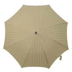 Summer Sand Color Pink Stripes Hook Handle Umbrellas (large)