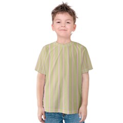 Summer Sand Color Pink Stripes Kids  Cotton Tee