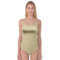 Summer Sand Color Pink Stripes Camisole Leotard  by picsaspassion