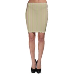 Summer Sand Color Pink And Yellow Stripes Bodycon Skirt