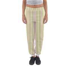 Summer Sand Color Pink And Yellow Stripes Women s Jogger Sweatpants