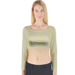 Summer Sand Color Lilac Stripes Long Sleeve Crop Top by picsaspassion