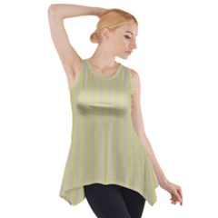 Summer Sand Color Lilac Stripes Side Drop Tank Tunic by picsaspassion