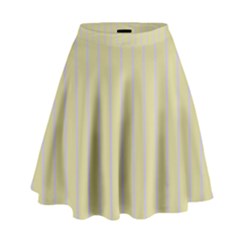 Summer Sand Color Lilac Stripes High Waist Skirt by picsaspassion