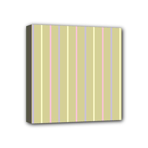 Summer Sand Color Lilac Pink Yellow Stripes Pattern Mini Canvas 4  X 4  by picsaspassion