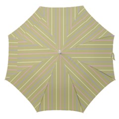 Summer Sand Color Lilac Pink Yellow Stripes Pattern Straight Umbrellas by picsaspassion