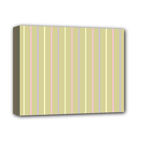 Summer Sand Color Lilac Pink Yellow Stripes Pattern Deluxe Canvas 14  X 11  by picsaspassion