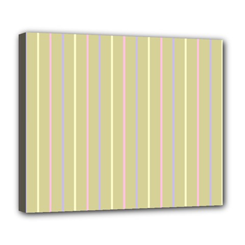 Summer Sand Color Lilac Pink Yellow Stripes Pattern Deluxe Canvas 24  X 20  