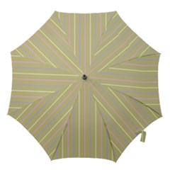 Summer Sand Color Lilac Pink Yellow Stripes Pattern Hook Handle Umbrellas (large)