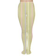 Summer Sand Color Lilac Pink Yellow Stripes Pattern Women s Tights