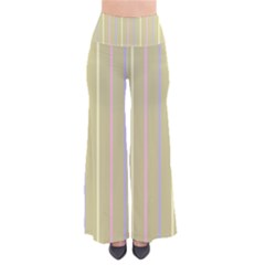 Summer Sand Color Lilac Pink Yellow Stripes Pattern Pants by picsaspassion