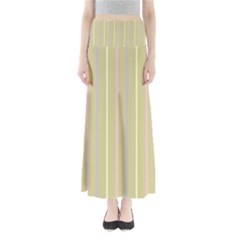 Summer Sand Color Lilac Pink Yellow Stripes Pattern Maxi Skirts by picsaspassion