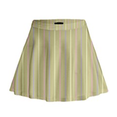 Summer Sand Color Lilac Pink Yellow Stripes Pattern Mini Flare Skirt