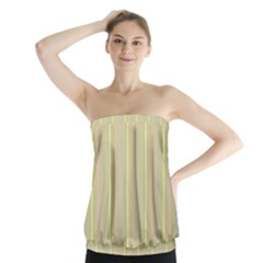 Summer Sand Color Lilac Pink Yellow Stripes Pattern Strapless Top by picsaspassion