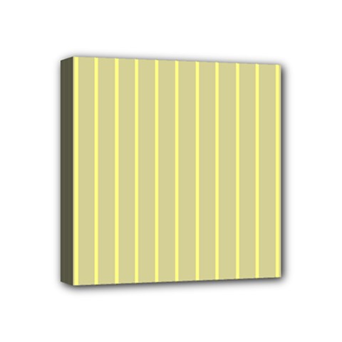 Summer Sand Color Yellow Stripes Pattern Mini Canvas 4  X 4  by picsaspassion