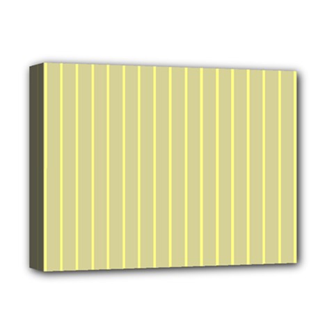 Summer Sand Color Yellow Stripes Pattern Deluxe Canvas 16  X 12  