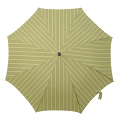 Summer Sand Color Yellow Stripes Pattern Hook Handle Umbrellas (medium)