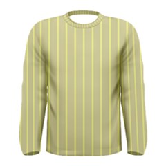 Summer Sand Color Yellow Stripes Pattern Men s Long Sleeve Tee