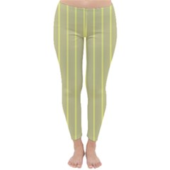 Summer Sand Color Yellow Stripes Pattern Winter Leggings 