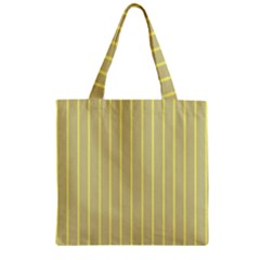 Summer Sand Color Yellow Stripes Pattern Zipper Grocery Tote Bag by picsaspassion